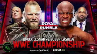 WWE Royal Rumble 2022 Brock Lesnar vs Bobby Lashley Official Match Card HD