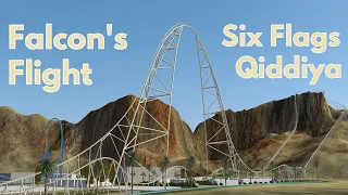 Falcon's Flight - Six Flags Qiddiya | 607ft WORLD RECORD BREAKING Intamin Roller Coaster | NoLimits2