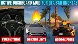 GTA SA : (2021) Active Dashboard Mod steering wheel & Spoiler 100% Working (With Gameplay Proof)