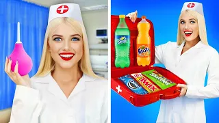 6 formas de meter comida al hospital || ¡Consejos divertidos y trucos con comida de RATATA!