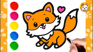 Easy Animal Drawings | How to Draw a Cute Fox Step by Step For Kids | Kawaii Drawings