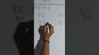 Find three rational numbers between 5/7 and 6/7