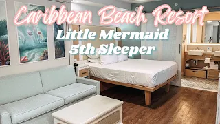 Caribbean Beach Little Mermaid ROOM TOUR | 5th Sleeper Standard View Room 2024