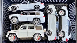 Box Full Of Diecast Cars - BMW, Toyota Land Cruiser, Mercedes, Lexus LM300, Toyota RAV4