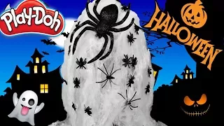 Huevo Sorpresa Gigante de Halloween Arañas de Plastilina Play doh en Español Tela de arañas