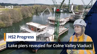 HS2 reveals first giant lake piers for record-breaking Colne Valley Viaduct
