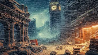Nuclear Winter Ambience & Sounds | Howling Windy Snow Storm Post Apocalypse White Noise | 10 Hr 4K