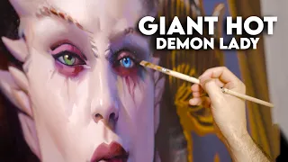 I spent 100 hours painting the GIANT hot Demon Lady from Diablo IV