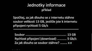 Jednotky informace, příklad