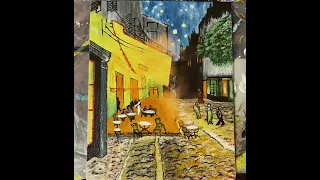Live artwork by Barkha Pegu Recreating Vincent Van Gogh’s famous “Café Terrace at Night”