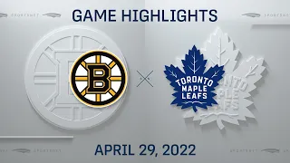 NHL Highlights | Bruins vs. Maple Leafs - Apr. 29, 2022