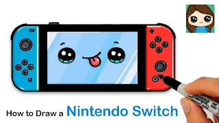 How to Draw a Nintendo Switch 🕹Video Game Console