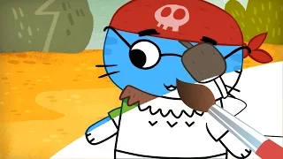 Пираты - Мультик - Раскраска Котики, Вперед - Учим цвета - обучающее видео для детей