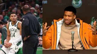 Giannis Antetokounmpo reacts to Bucks firing head coach Adrian Griffin