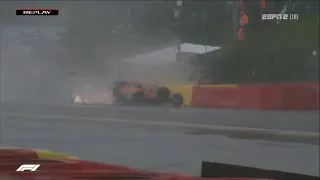 Every Angles of Lando Norris Big Crash [Belgian GP]