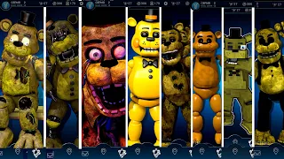 FNAF AR RANDOM GOLDEN FREDDY'S - Jumpscare & Workshop Animations COMPILATION