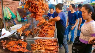 Cambodian street food, Tasty & Delicious Roasted Duck, Chicken, Pork, Grilled Frog & More