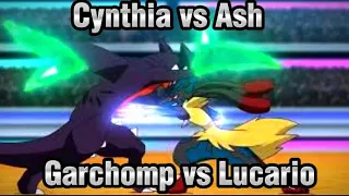 Ash Lucario Vs Cynthia Garchomp Op Battle | Pokemon Jourenys Ep 125 | #shorts #ytshorts #pokemon