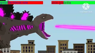 godzilla minus one vs shin godzilla (healthbars)