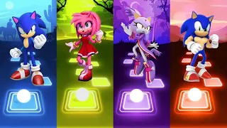 Sonic The Hedgehog 🆚 Muscular Sonic 🆚 Blaze The Cat 🆚 Amy Rose Sonic | Sonic EDM Rush Gameplay