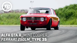Chris Harris Drives... Retro: Ferrari 250LM, Mini Cooper S, Alfaholics GTA-R | Top Gear