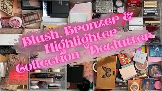 Makeup Declutter Pt. 2 🗑♻️ l Blush, Bronzer & Highlighter Collection + Declutter 2022