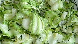 Маринованные кабачки быстрого приготовления очень вкусные! Салаты на каждый день!