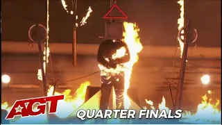 Act Gone Wrong? Man Catches FIRE On LIVE TV During Dangerous STUNT! Jonathan Goodwin