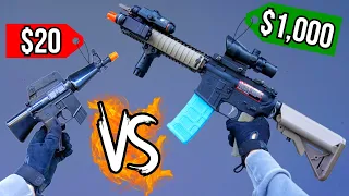 Cheap vs Expensive Airsoft Rifles!