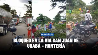 Bloqueo en la vía San Juan de Urabá – Montería, comunidades protestan por mal estado de las vías