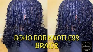 HOW TO: Braid With Me | Boho Bob Length Knotless|MonaTheStylist