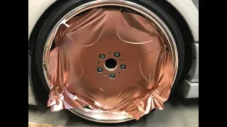 Vinyl Wrap Wheel Faces in Satin Rose Gold ( old Video )