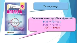 Перетворення графіків функцій (Алгебра 9 клас)