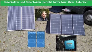 2 mobile Solarmodule für Wohnmobil parallel betreiben, anschließen | Solartasche und Solarkoffer