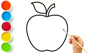 How to draw a Apple || Apple Drawing easy step by step simple drawing || Apple Drawing for kids