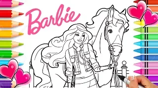 Barbie Horse Coloring Page | Barbie Coloring Book | Printable Barbie Coloring Pages Glitter Sparkle
