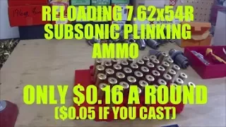 Reloading 7.62x54R Subsonic Plinking Gallery Ammo Using TiteGroup and Cast Bullets