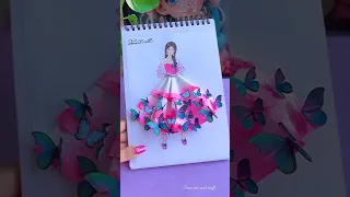 3D butterfly dress design 🦋 #shorts #tonniartandcraft #youtubeshorts #art #love