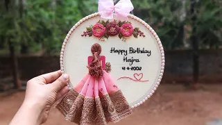 Happy Birthday Girl Embroidery Hoop with Free Pattern ❤️ Hair Embroidery for Beginners / Gossamer