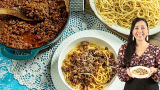 Greek Spaghetti & meat Sauce: Macaronia me Kima