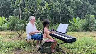 Piano Lesson with Dad - Ravel Concerto in G - excerpt slow mov.