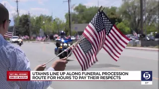 Utahns line up along Sgt. Hooser's funeral route for hours to pay their respects