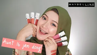 REVIEW LIPCREAM TAHAN 16 JAM ! MAYBELLINE SUPER STAY MATTE INK + UJI KETAHANAN | saritiw