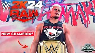 WWE 2K24 - NEW Undisputed WWE Universal Champion CODY RHODES Full Entrance #RawAfterMania !