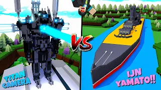 KEREN!! IJN Yamato VS Titan Cameraman V4, Siapa yang Menang? 🔥🗿🔥 [Build a Boat]