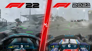 F1 2022 vs F1 2021 - Insane Rain Comparison! Attention to Detail & Graphics! PC ULTRA 4K