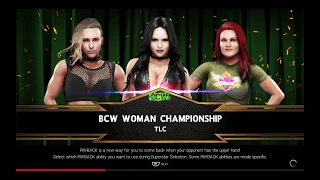 WWE 2K19 Malandra Tomassian VS Rhea Ripley,Lita Triple Threat TLC Match BCW Women's Title