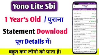 Yono lite sbi 1 years old statement download / yono lite 1 years old transaction history download