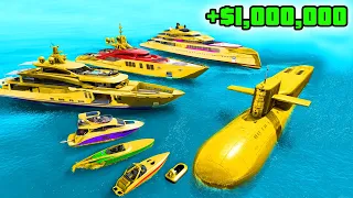 Collecting GOLD LUXURY BOATS in GTA 5!