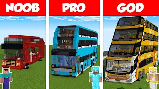 Minecraft NOOB vs PRO vs GOD: BUS BUILD CHALLENGE in Minecraft / Animation